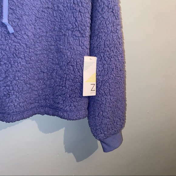 NWT Z by Zella Women’s Boxy Cropped Plush Fleece Pullover Hooded Size XL Cozy - Picture 6 of 9